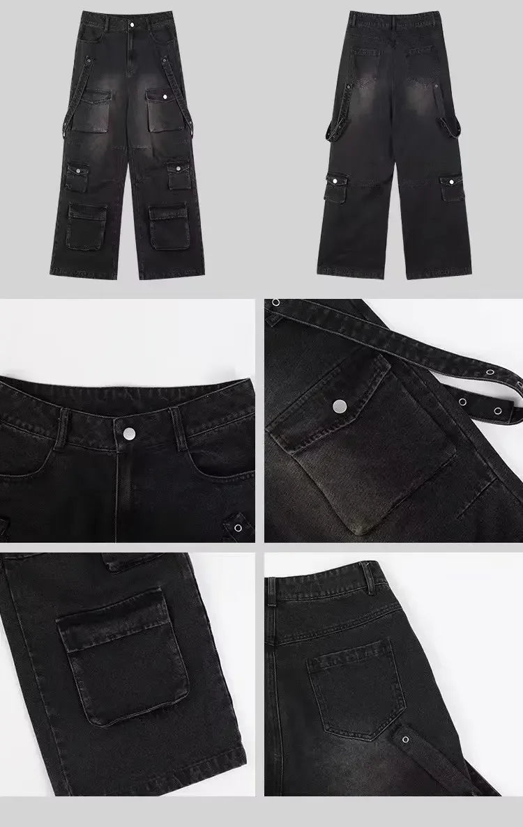 shop and buy Wide Leg Cargo Jeans