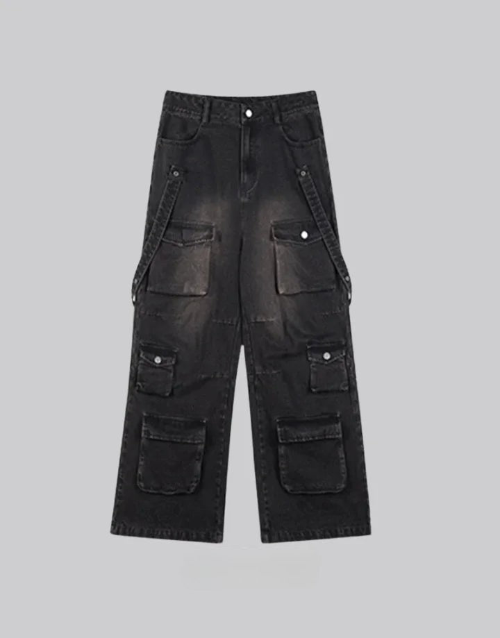 shop and buy Wide Leg Cargo Jeans
