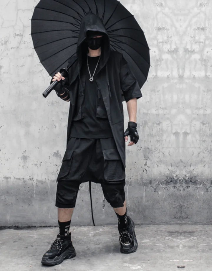 Black Sleeveless Poncho