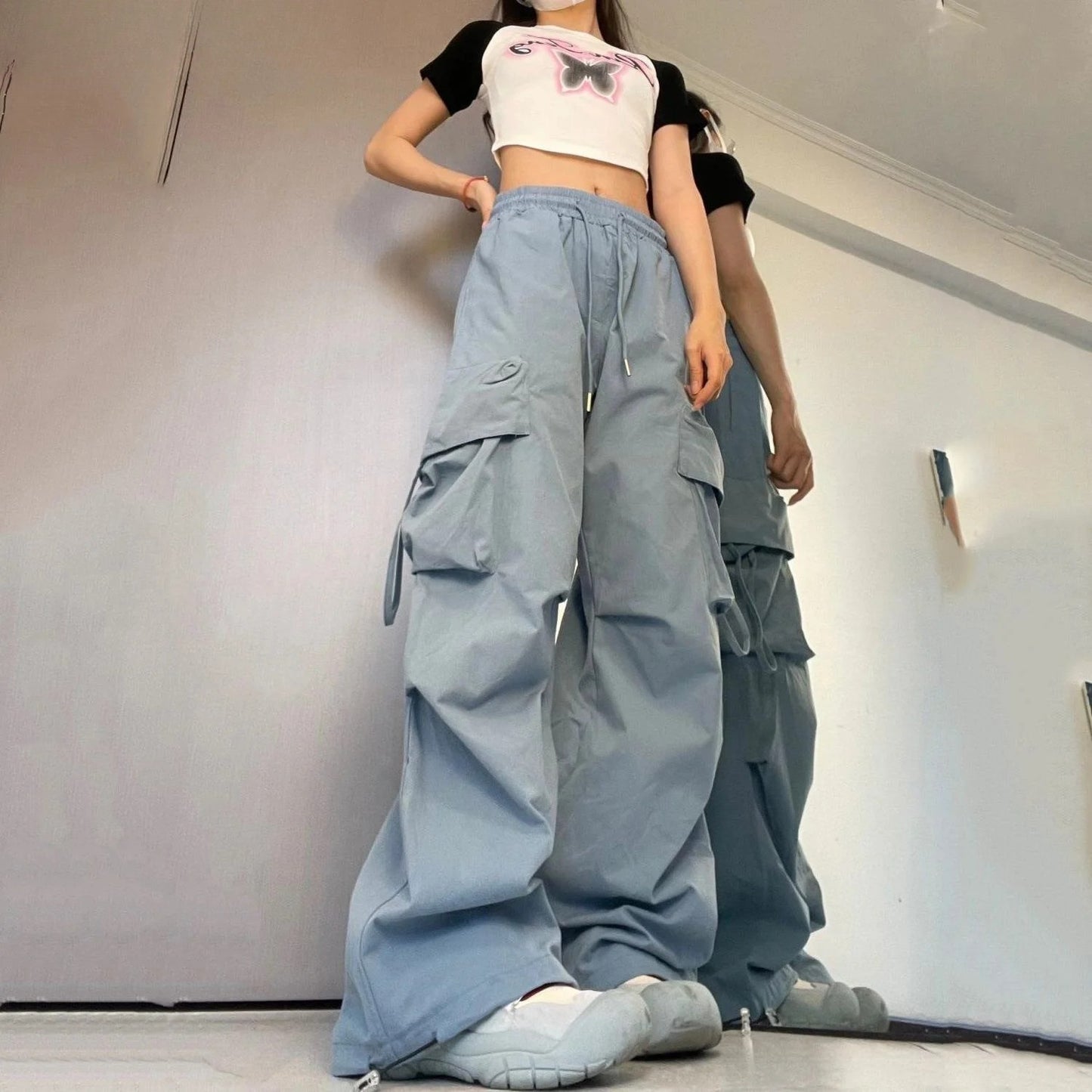 shop and buy womens Loose Drawstring Cargo Bottoms