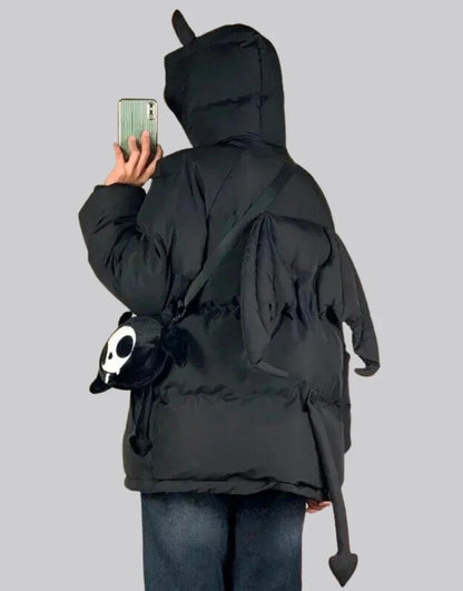 Akuma Draft" (悪魔ドラフト) horns Puffer Jacket