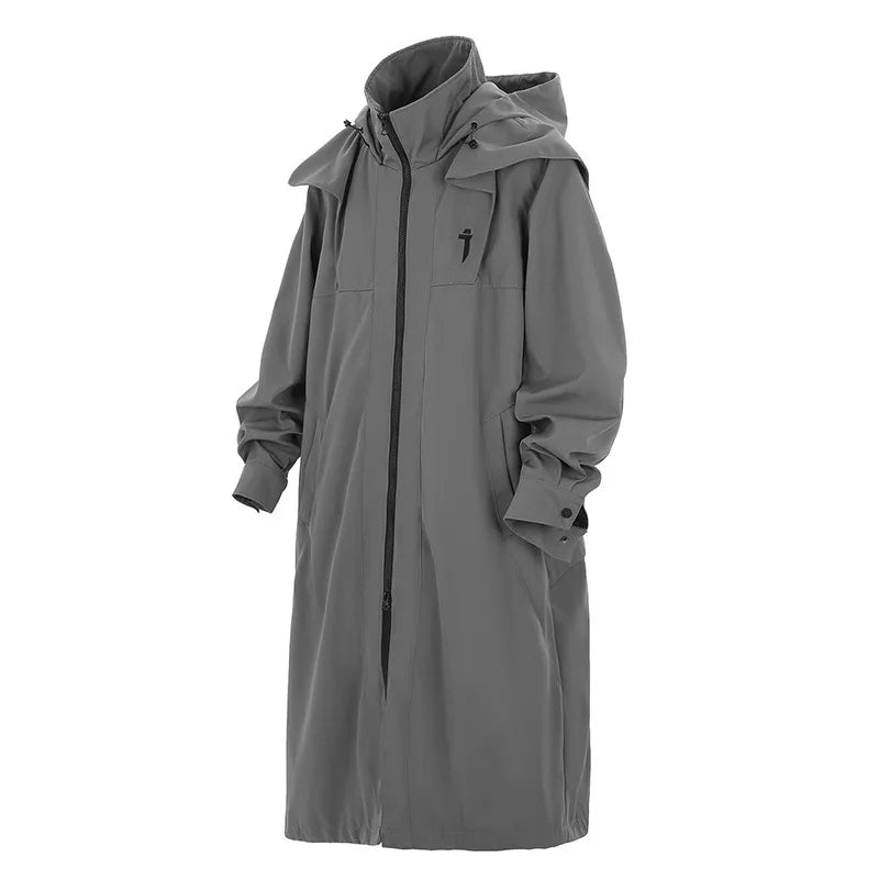 shop and buy double zip cargo longline jacket in grey