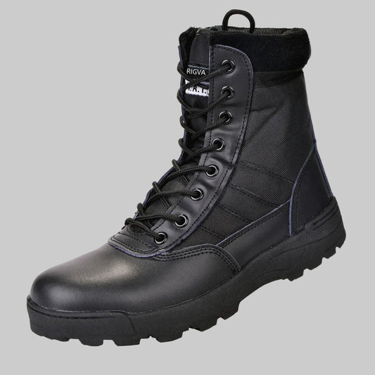 shop and buy Black Tactical Side Zip Boots