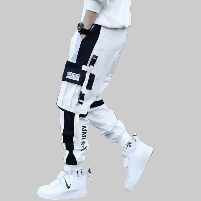 shop and buy White Hybrid Techwear Cargo Joggers