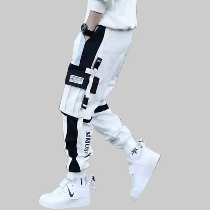 shop and buy White Hybrid Techwear Cargo Joggers