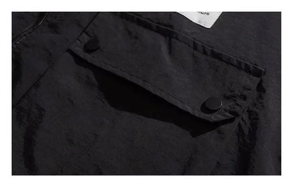 shop and buy Cargo Pocket Streetwear Jacket in black