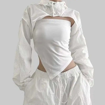 shop and buy Korean Style Stacked Shawl Jacket