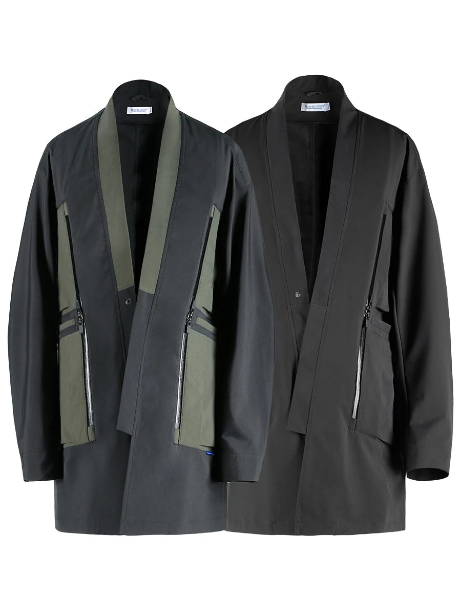 shop and buy Functional Techwear Kimono Jacket with Weather-Resistant Pockets
