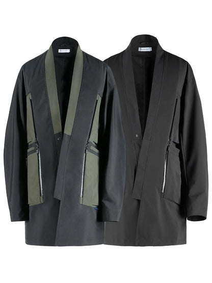 shop and buy Functional Techwear Kimono Jacket with Weather-Resistant Pockets