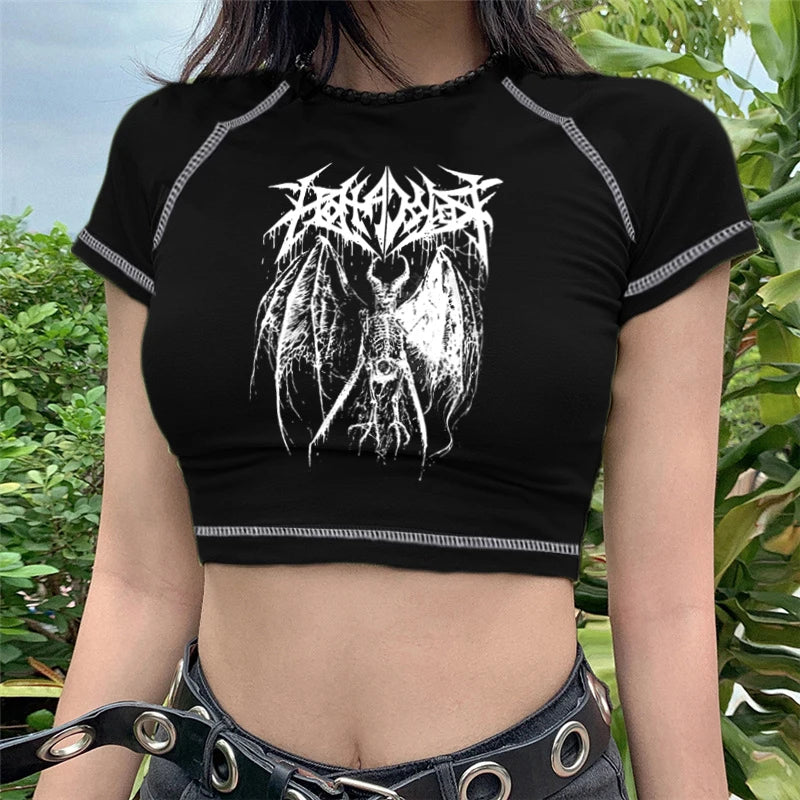 shop and buy Oblivion Angel Goth Crop Top