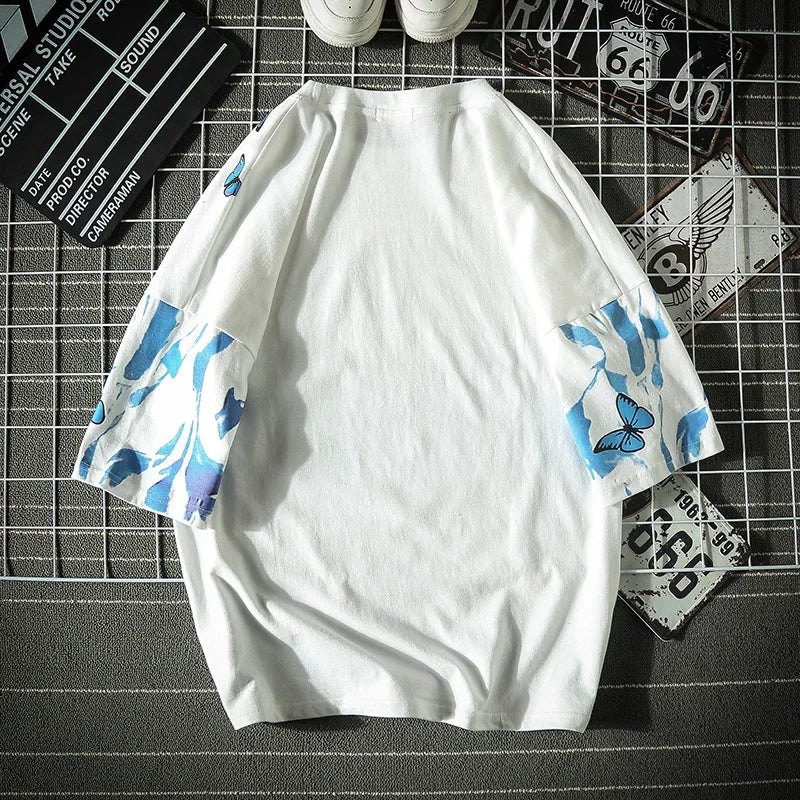 shop and buy Azure Flame Butterfly T-Shirt