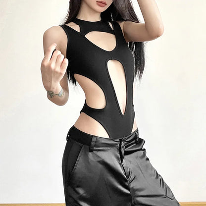 shop and buy Black Cut Out Bodysuit