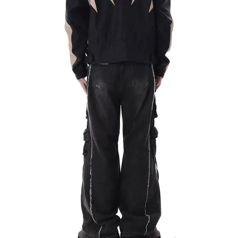 shop and buy Wide Leg Black Darkwear Denim Jeans