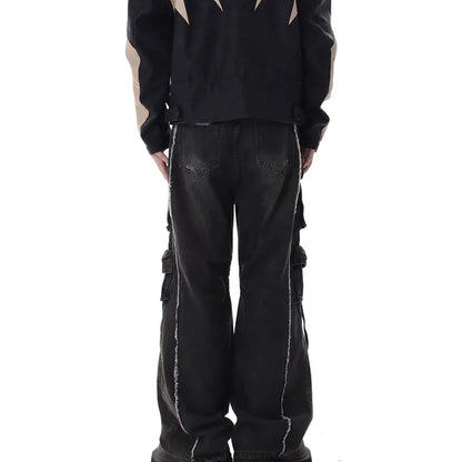 shop and buy Wide Leg Black Darkwear Denim Jeans