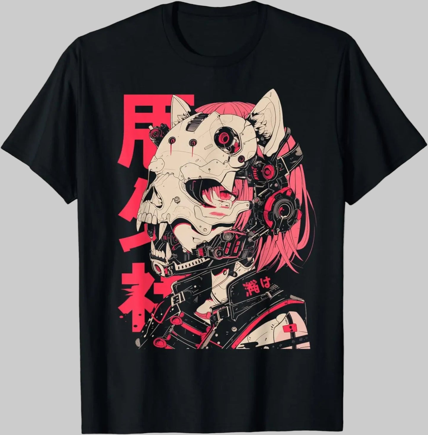 shop and buy Techwear Harajuku Cat Girl T-Shirt