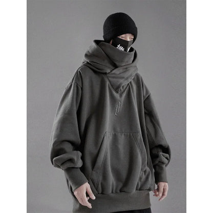 shop and buy high collar cotton hoodie