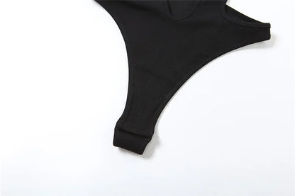 shop and buy Black Cut Out Bodysuit