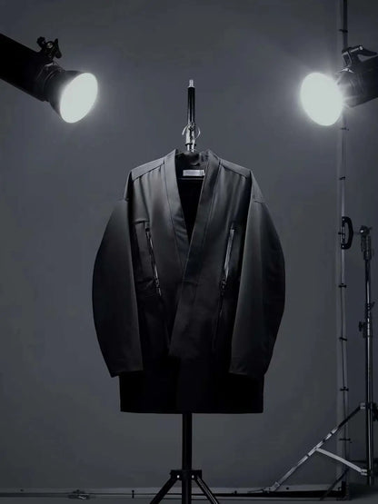 shop and buy Functional Techwear Kimono Jacket with Weather-Resistant Pockets