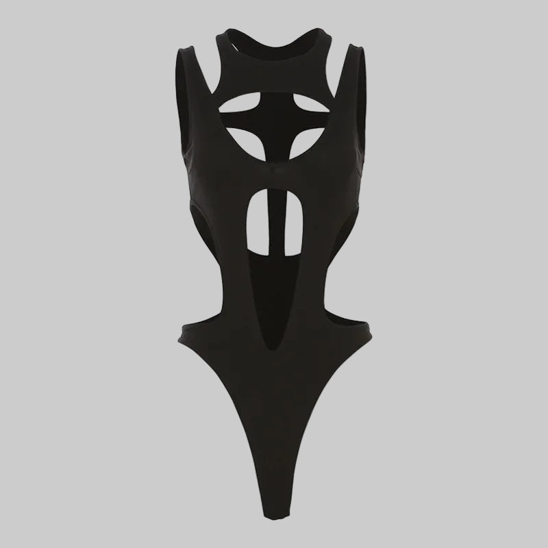 shop and buy Black Cut Out Bodysuit