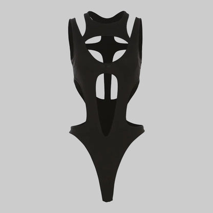 shop and buy Black Cut Out Bodysuit