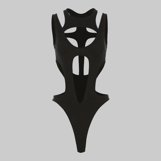 shop and buy Black Cut Out Bodysuit