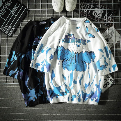shop and buy Azure Flame Butterfly T-Shirt