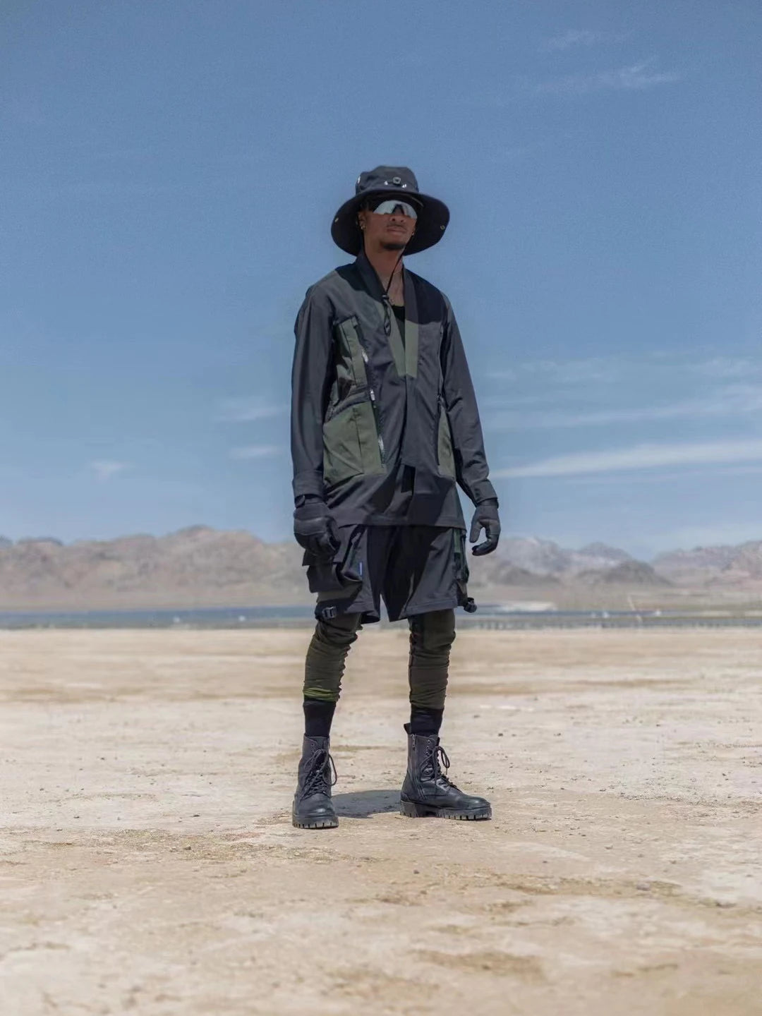 shop and buy Functional Techwear Kimono Jacket with Weather-Resistant Pockets