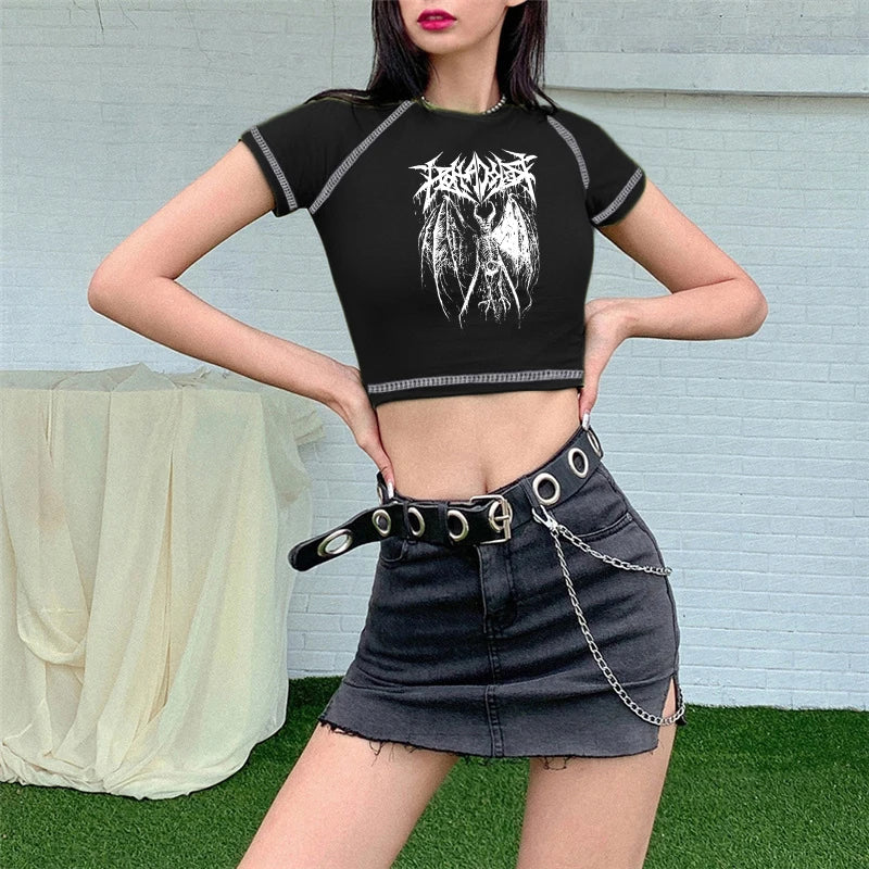 shop and buy Oblivion Angel Goth Crop Top