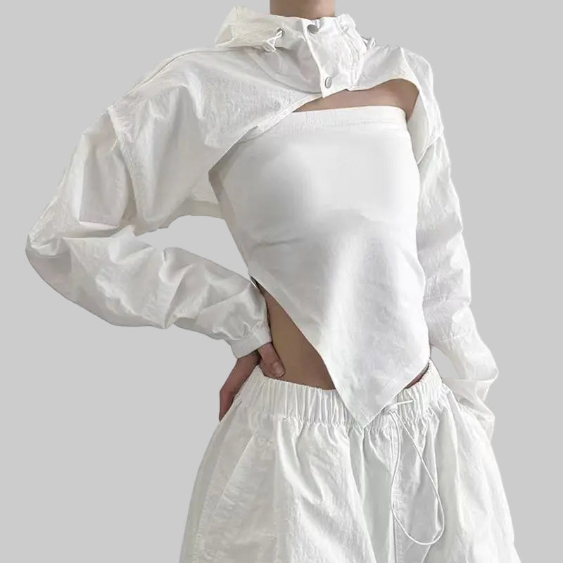 shop and buy Korean Style Stacked Shawl Jacket