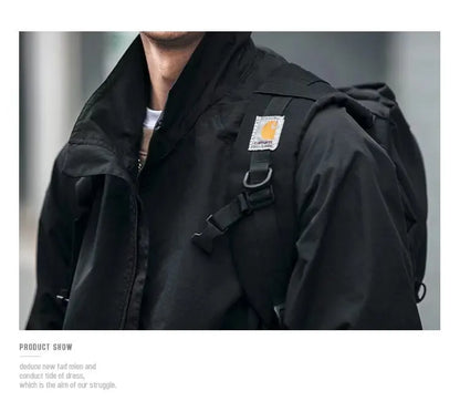 shop and buy Cargo Pocket Streetwear Jacket in black