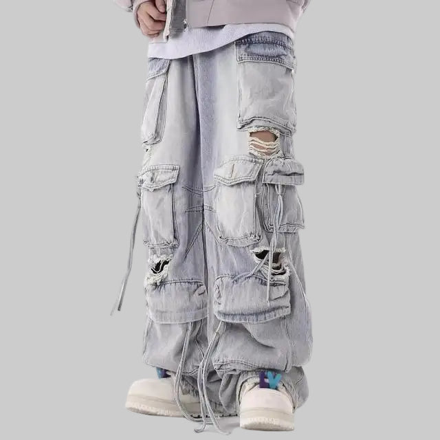 shop and buy GlitchCore Denim Baggy Jeans