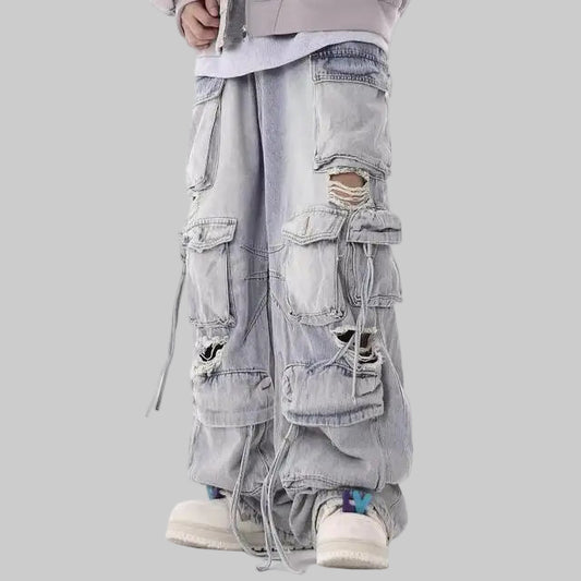 shop and buy GlitchCore Denim Baggy Jeans