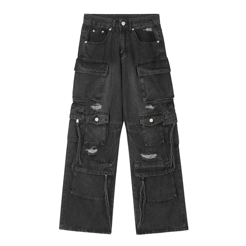 shop and buy Wide Leg Black Darkwear Denim Jeans