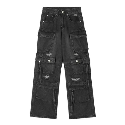 shop and buy Wide Leg Black Darkwear Denim Jeans