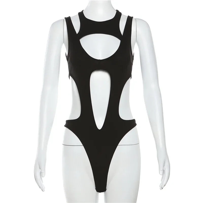 shop and buy Black Cut Out Bodysuit