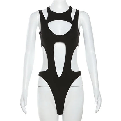 shop and buy Black Cut Out Bodysuit