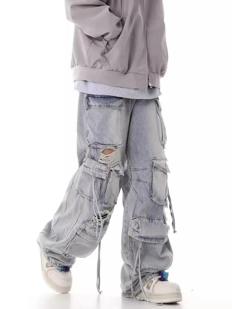 shop and buy GlitchCore Denim Baggy Jeans