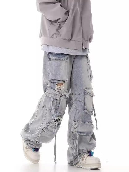 shop and buy GlitchCore Denim Baggy Jeans