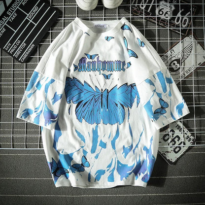 shop and buy Azure Flame Butterfly T-Shirt