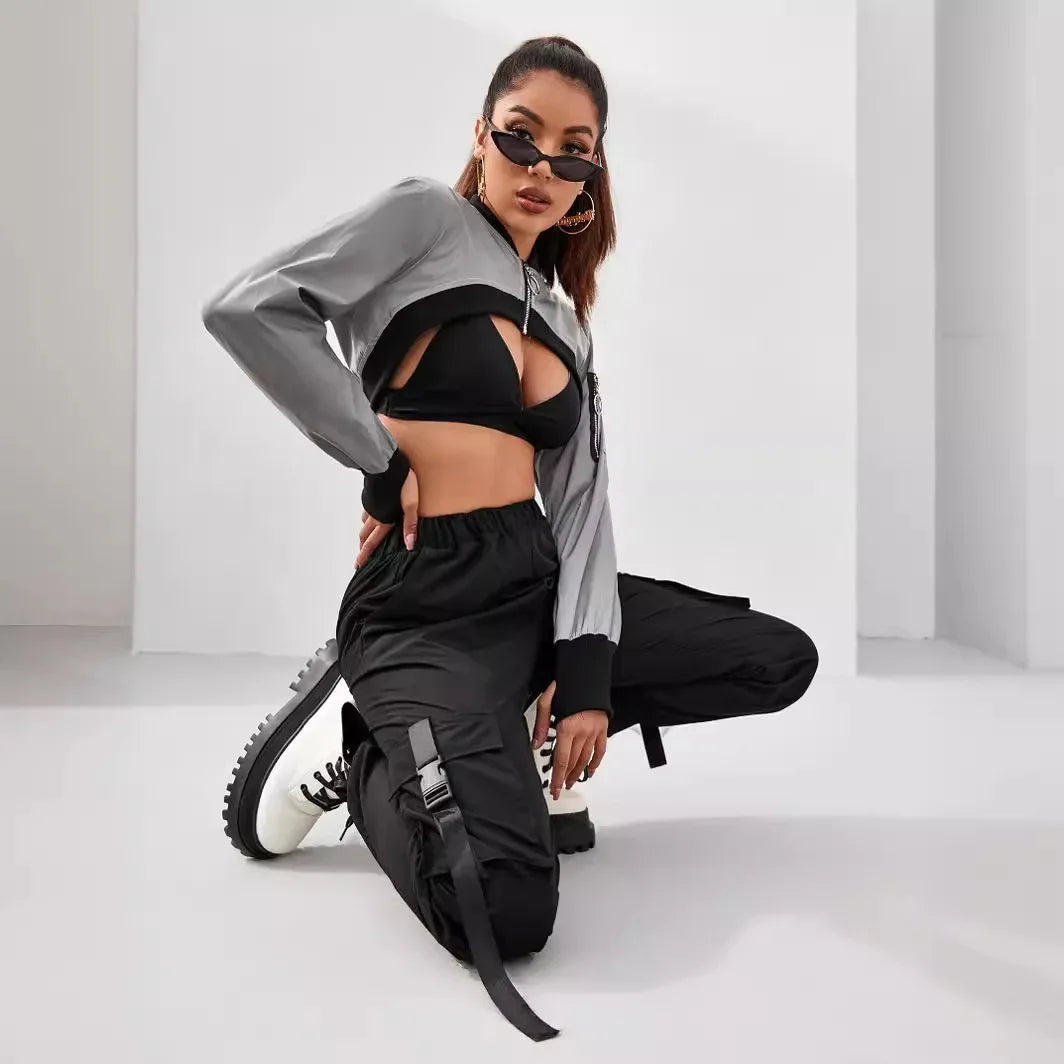 shop and buy Reflective Crop Top Jacket for women