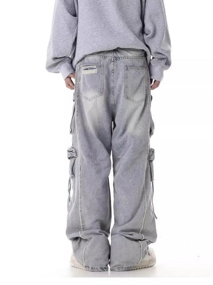 shop and buy GlitchCore Denim Baggy Jeans