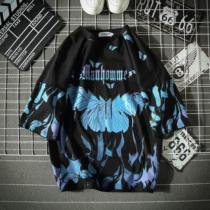shop and buy Azure Flame Butterfly T-Shirt