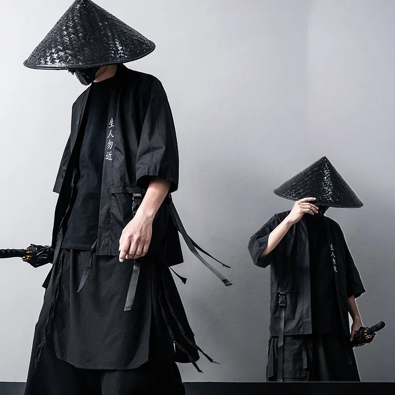 shop and buy Black Techwear Streetwear Robe Set