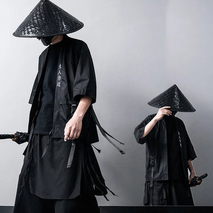 shop and buy Black Techwear Streetwear Robe Set