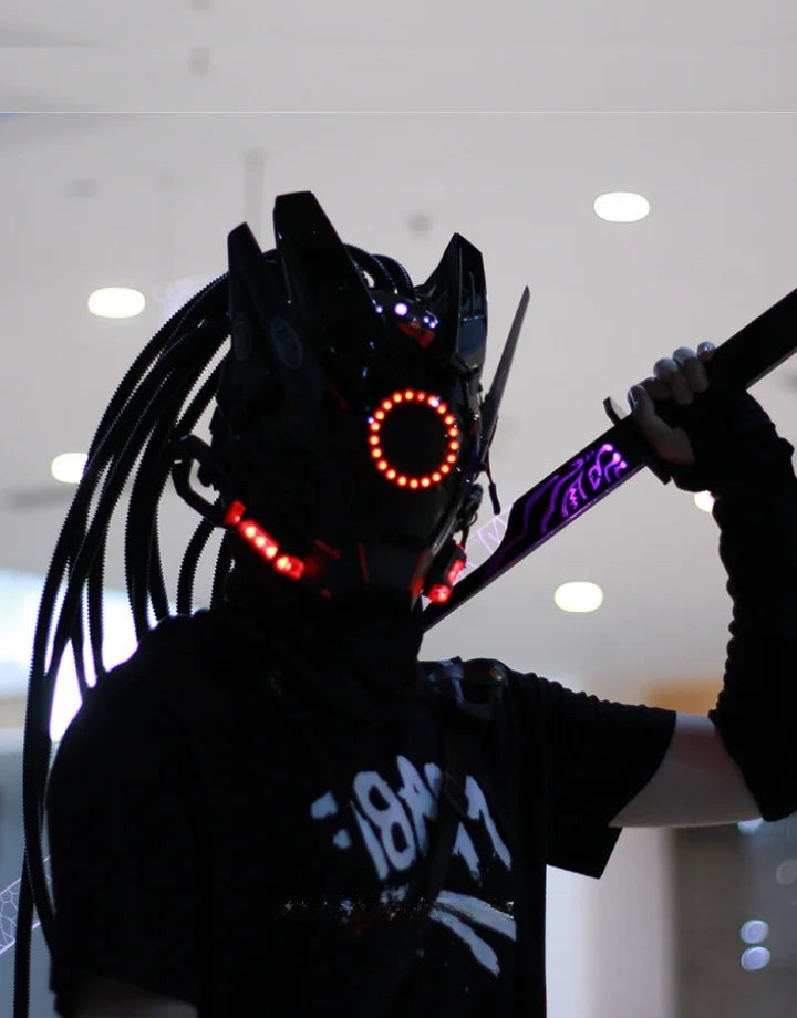 shop and buy Cyberpunk Techwear LED Mask for halloween and cosplay