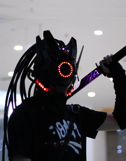 shop and buy Cyberpunk Techwear LED Mask for halloween and cosplay