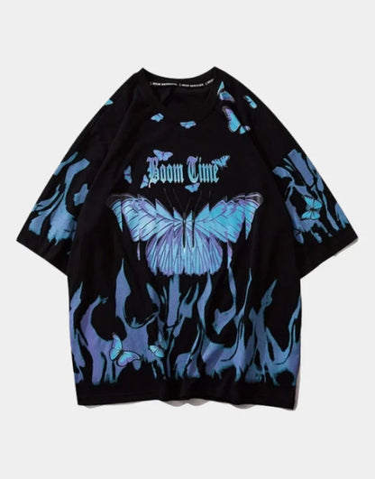 shop and buy Azure Flame Butterfly T-Shirt