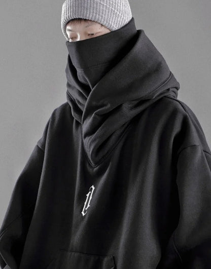 shop and buy high collar cotton hoodie