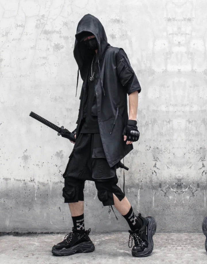 Black Sleeveless Poncho
