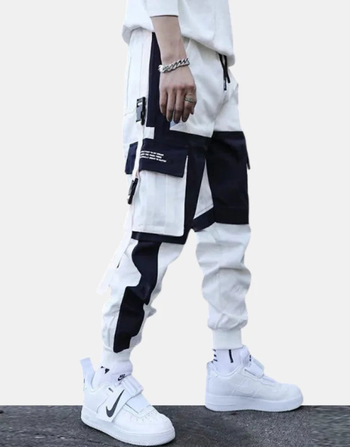 shop and buy White Hybrid Techwear Cargo Joggers